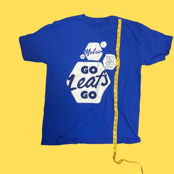 Vintage Molson x Maple Leafs "Go Leafs Go" Graphic Tee | 1979 (Unisex L/XL) - Picture 3 of 5